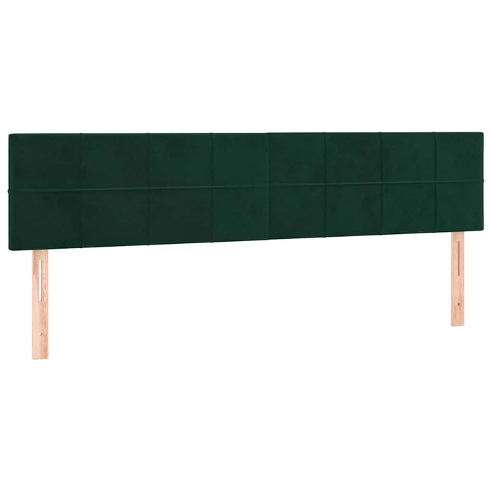 Pat cu arcuri, saltea și LED, verde închis, 160x200 cm, catifea - WALTI WALTI