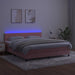 Pat continental cu saltea & LED, roz, 120x200 cm, catifea - WALTI WALTI