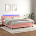 Pat continental cu saltea & LED, roz, 120x200 cm, catifea - WALTI WALTI