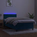 Pat continental cu saltea&LED albastru închis 80x200 cm catifea - WALTI WALTI