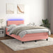 Pat continental cu saltea & LED, roz, 120x200 cm, catifea - WALTI WALTI