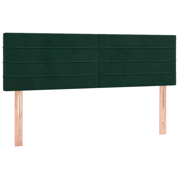 Pat cu arcuri, saltea și LED, verde închis, 140x190 cm, catifea - WALTI WALTI