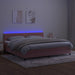 Pat continental cu saltea & LED, roz, 200x200 cm, catifea - WALTI WALTI