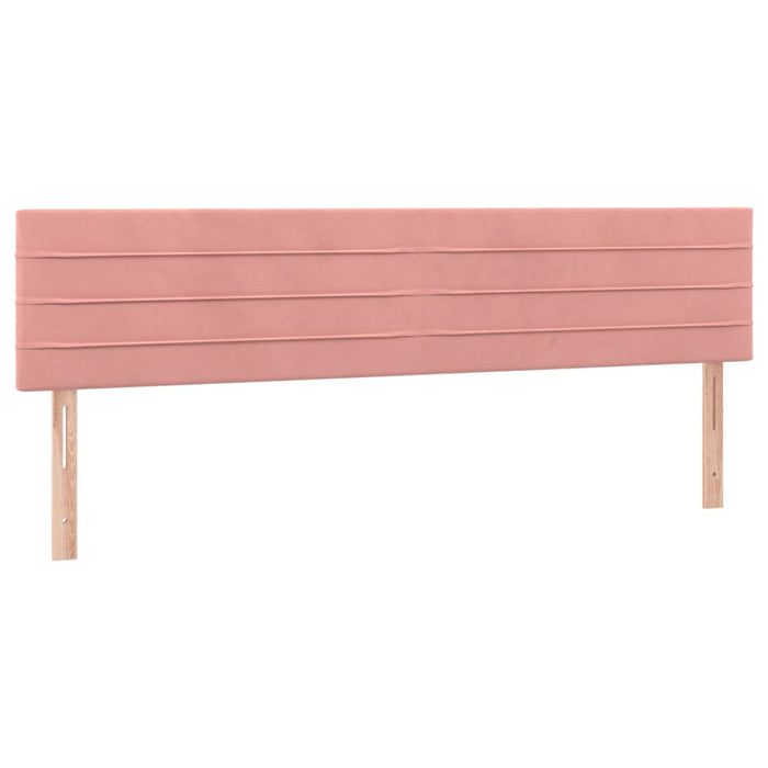 Pat continental cu saltea & LED, roz, 200x200 cm, catifea - WALTI WALTI