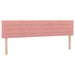 Pat continental cu saltea & LED, roz, 200x200 cm, catifea - WALTI WALTI