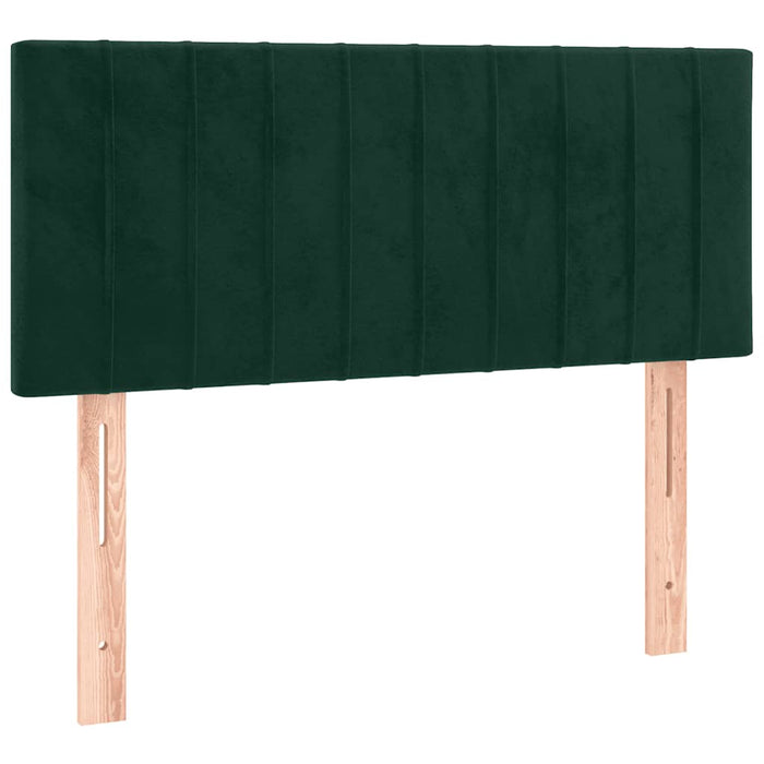 Pat continental cu saltea și LED verde închis 80x200 cm catifea WALTI