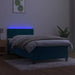 Pat continental cu saltea&LED albastru închis 80x200 cm catifea - WALTI WALTI