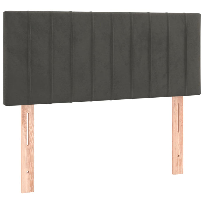 Pat cu arcuri, saltea și LED, gri închis, 90x190 cm, catifea - WALTI WALTI