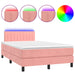 Pat continental cu saltea & LED, roz, 120x200 cm, catifea - WALTI WALTI
