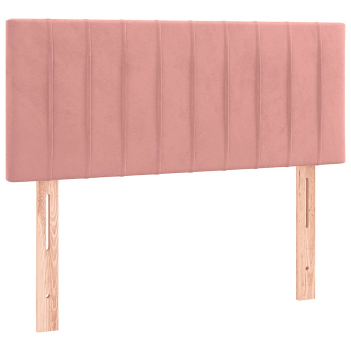 Pat continental cu saltea & LED, roz, 120x200 cm, catifea - WALTI WALTI