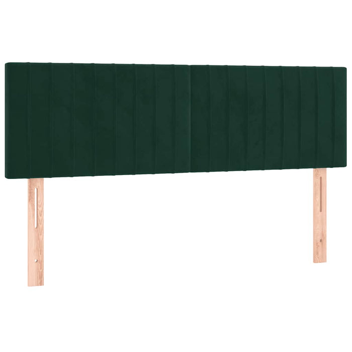 Pat cu arcuri, saltea și LED, verde închis, 140x200 cm, catifea - WALTI WALTI