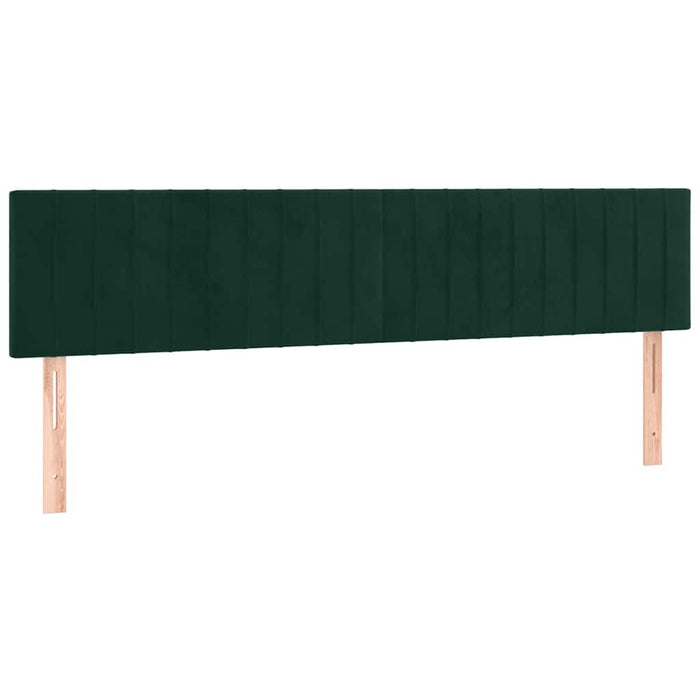 Pat cu arcuri, saltea și LED, verde închis, 160x200 cm, catifea WALTI