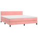 Pat continental cu saltea & LED, roz, 120x200 cm, catifea - WALTI WALTI
