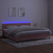 Pat continental cu saltea & LED, roz, 200x200 cm, catifea - WALTI WALTI