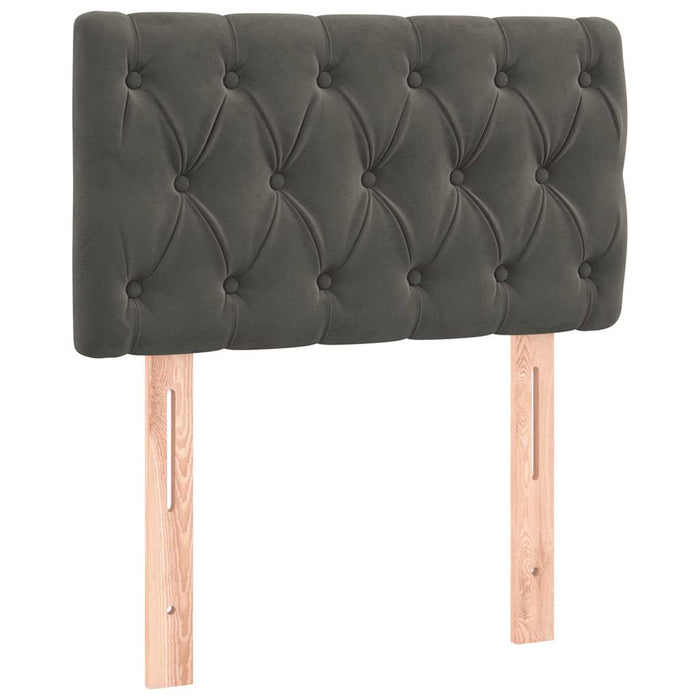 Pat continental cu saltea și LED, gri închis, 80x200 cm catifea - WALTI WALTI