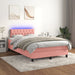 Pat continental cu saltea & LED, roz, 120x200 cm, catifea - WALTI WALTI
