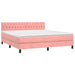 Pat continental cu saltea & LED, roz, 180x200 cm, catifea - WALTI WALTI
