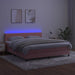 Pat continental cu saltea & LED, roz, 180x200 cm, catifea - WALTI WALTI