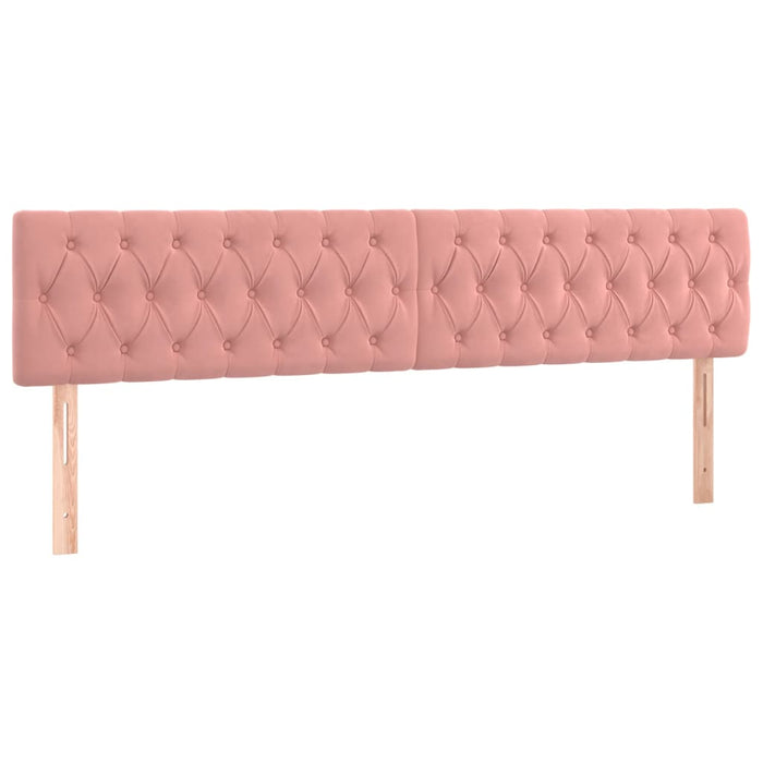 Pat continental cu saltea & LED, roz, 180x200 cm, catifea - WALTI WALTI