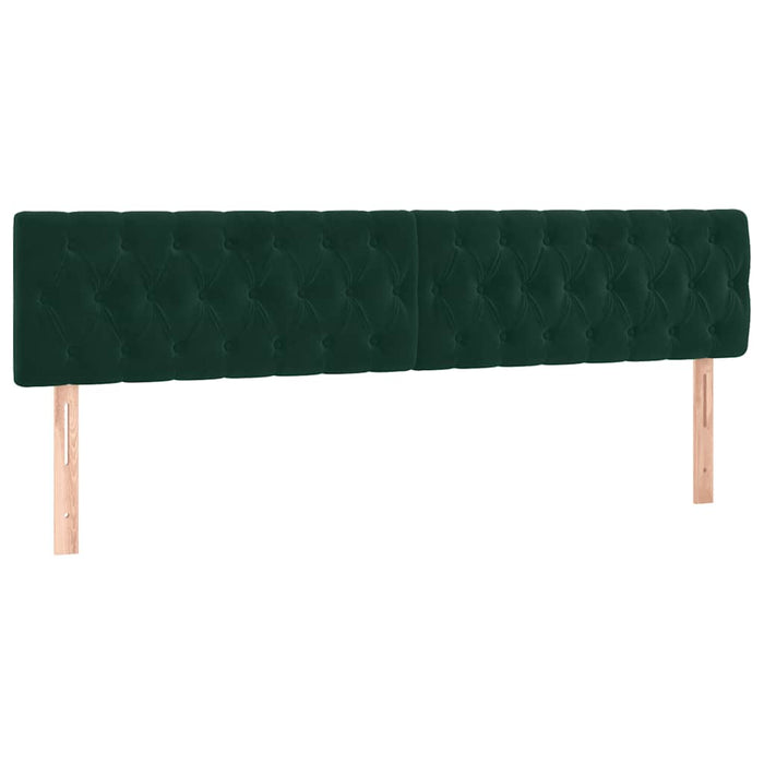 Pat cu arcuri, saltea și LED, verde închis, 200x200 cm, catifea - WALTI WALTI
