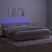 Pat cu arcuri, saltea & LED, roz, 200x200 cm, catifea - WALTI WALTI