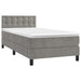 Pat continental cu saltea & LED, gri deschis, 80x200 cm catifea - WALTI WALTI