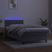 Pat continental cu saltea & LED, gri deschis, 80x200 cm catifea - WALTI WALTI