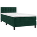 Pat continental cu saltea și LED verde închis 80x200 cm catifea - WALTI WALTI