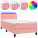 Pat continental cu saltea & LED, roz, 80x200 cm, catifea - WALTI WALTI