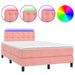 Pat continental cu saltea & LED, roz, 120x200 cm, catifea - WALTI WALTI