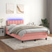Pat continental cu saltea & LED, roz, 120x200 cm, catifea - WALTI WALTI