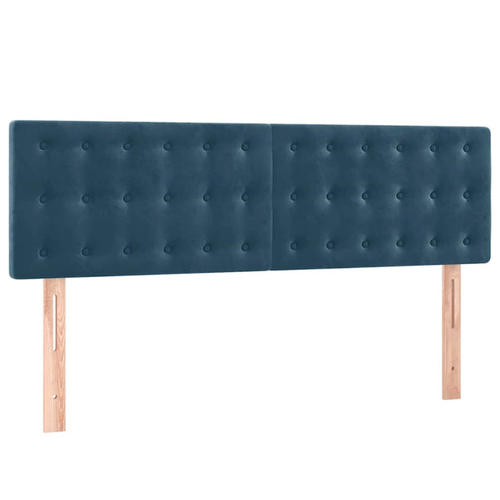 Pat cu arcuri, saltea și LED, bleumarin, 140x190 cm, catifea WALTI