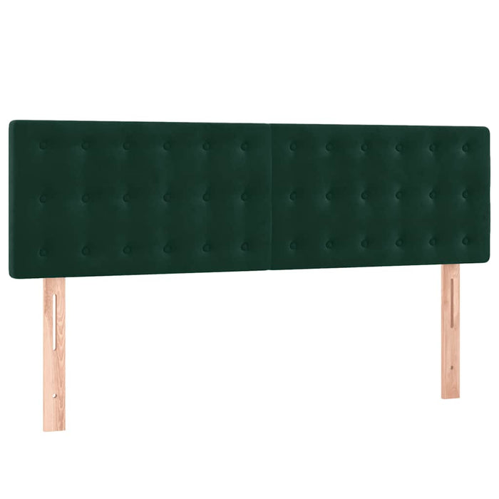 Pat cu arcuri, saltea și LED, verde închis, 140x200 cm, catifea - WALTI WALTI