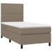 Pat cu arcuri, saltea și LED, gri taupe, 90x190 cm, textil - WALTI WALTI