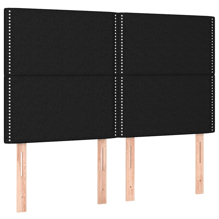 Pat cu arcuri, saltea și LED, negru, 140x200 cm, textil - WALTI WALTI