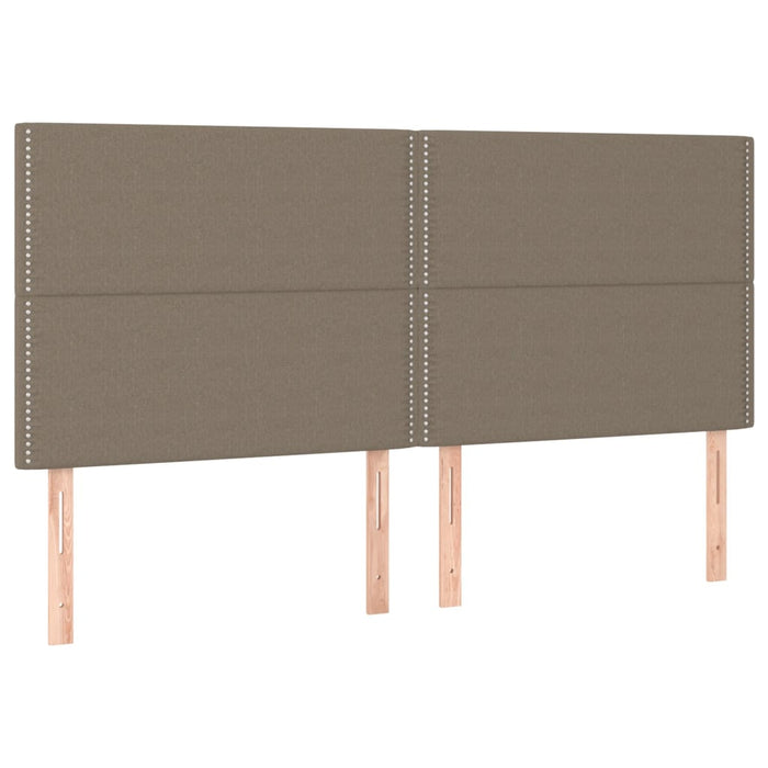 Pat cu arcuri, saltea și LED, gri taupe, 200x200 cm, textil - WALTI WALTI