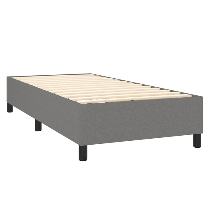 Pat cu arcuri, saltea și LED, gri închis, 80x200 cm, textil - WALTI WALTI