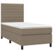 Pat cu arcuri, saltea și LED, gri taupe, 90x190 cm, textil - WALTI WALTI