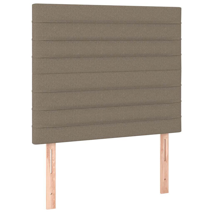 Pat cu arcuri, saltea și LED, gri taupe, 90x190 cm, textil - WALTI WALTI