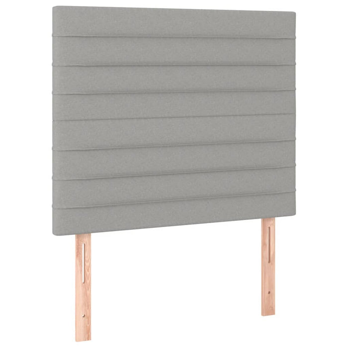 Pat cu arcuri, saltea și LED, gri deschis, 90x200 cm, textil - WALTI WALTI