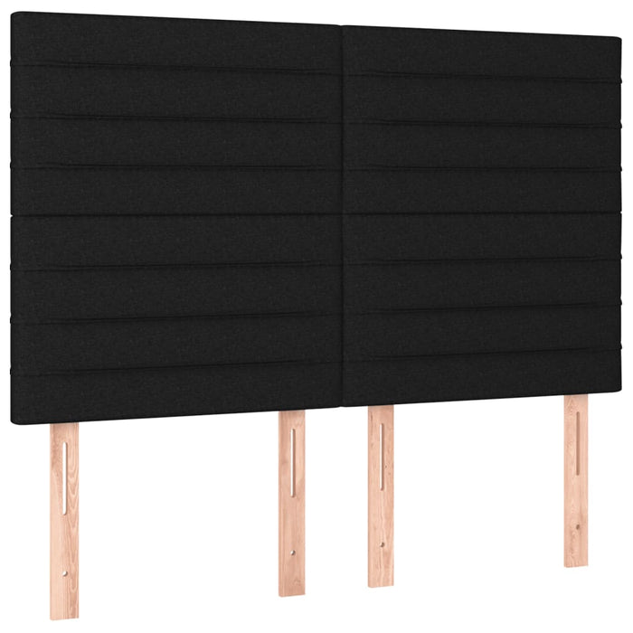 Pat cu arcuri, saltea și LED, negru, 140x190 cm, textil - WALTI WALTI