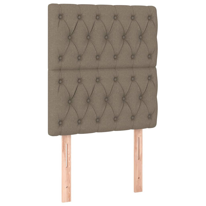 Pat cu arcuri, saltea și LED, gri taupe, 80x200 cm, textil WALTI