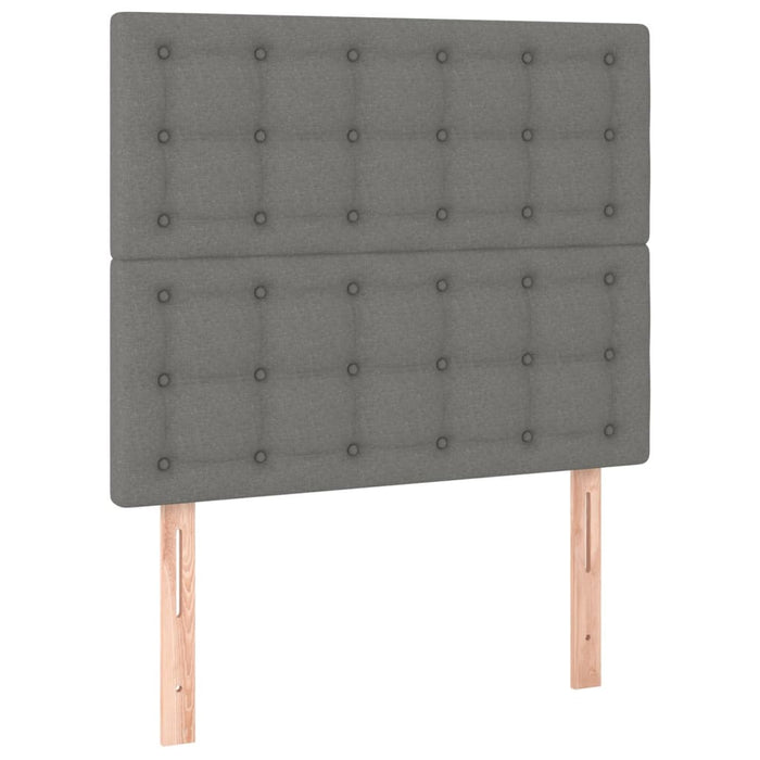 Pat cu arcuri, saltea și LED, gri închis, 80x200 cm, textil WALTI
