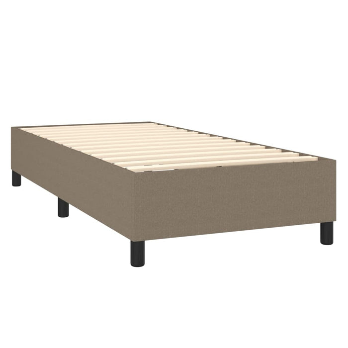 Pat cu arcuri, saltea și LED, gri taupe, 90x200 cm, textil - WALTI WALTI