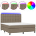 Pat cu arcuri, saltea și LED, gri taupe, 160x200 cm, textil - WALTI WALTI