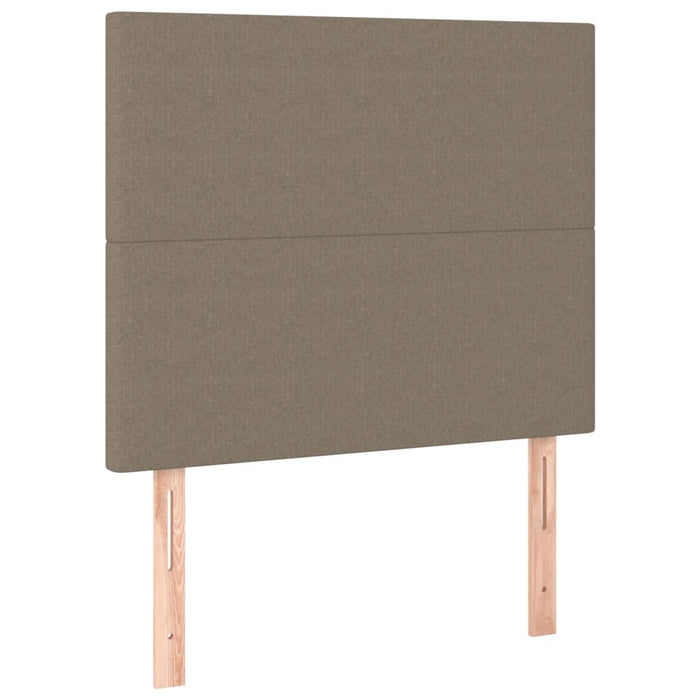 Pat cu arcuri, saltea și LED, gri taupe, 80x200 cm, textil - WALTI WALTI