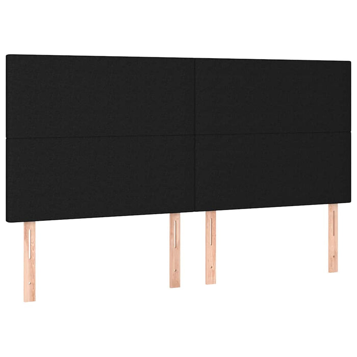 Pat cu arcuri, saltea și LED, negru, 160x200 cm, textil - WALTI WALTI