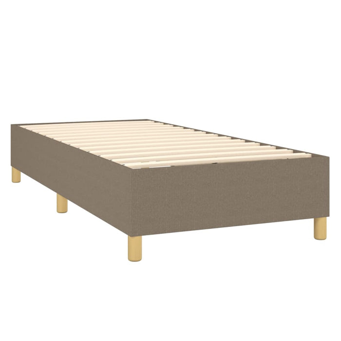 Pat cu arcuri, saltea și LED, gri taupe, 90x200 cm, textil - WALTI WALTI