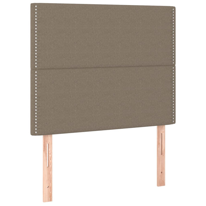 Pat cu arcuri, saltea și LED, gri taupe, 90x200 cm, textil - WALTI WALTI