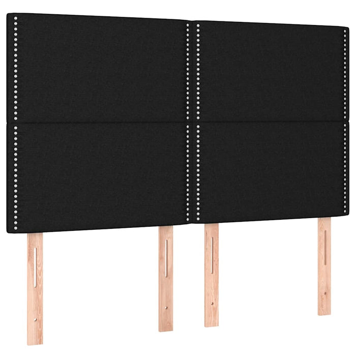 Pat cu arcuri, saltea și LED, negru, 140x190 cm, textil - WALTI WALTI